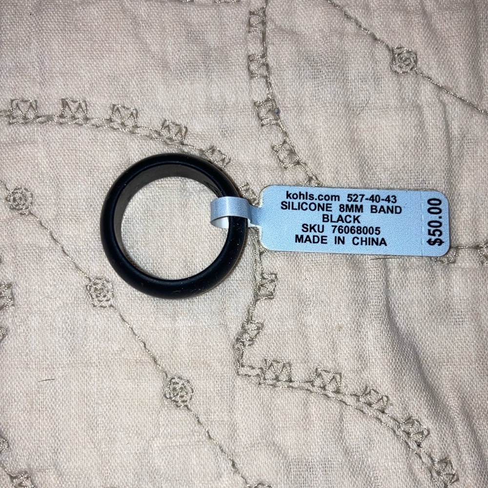 Black Silicone 8mm Band NWT